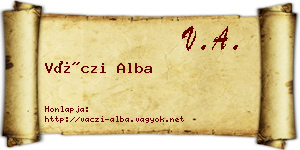 Váczi Alba névjegykártya